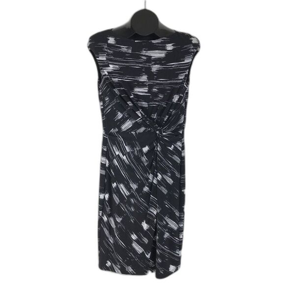 Lauren Ralph Lauren Knot Front Dress Women's Size 10 Stretch Boatneck Career - Picture 1 of 13